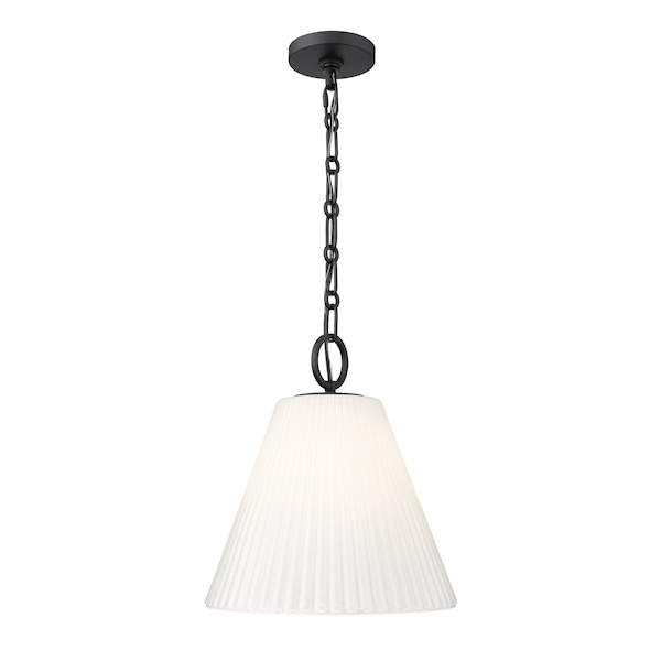 Z-Lite Alaric 1 Light Pendant, 14in. W x 15in. H, Matte Black 3042P14-MB - main
